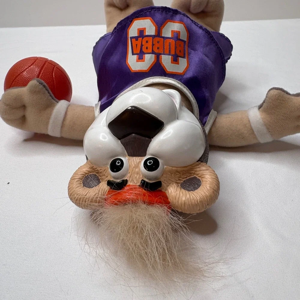 Vintage 1999 Mattel Bubba the Bear Basketball Plush Purple Jersey 82862 Arcotoys